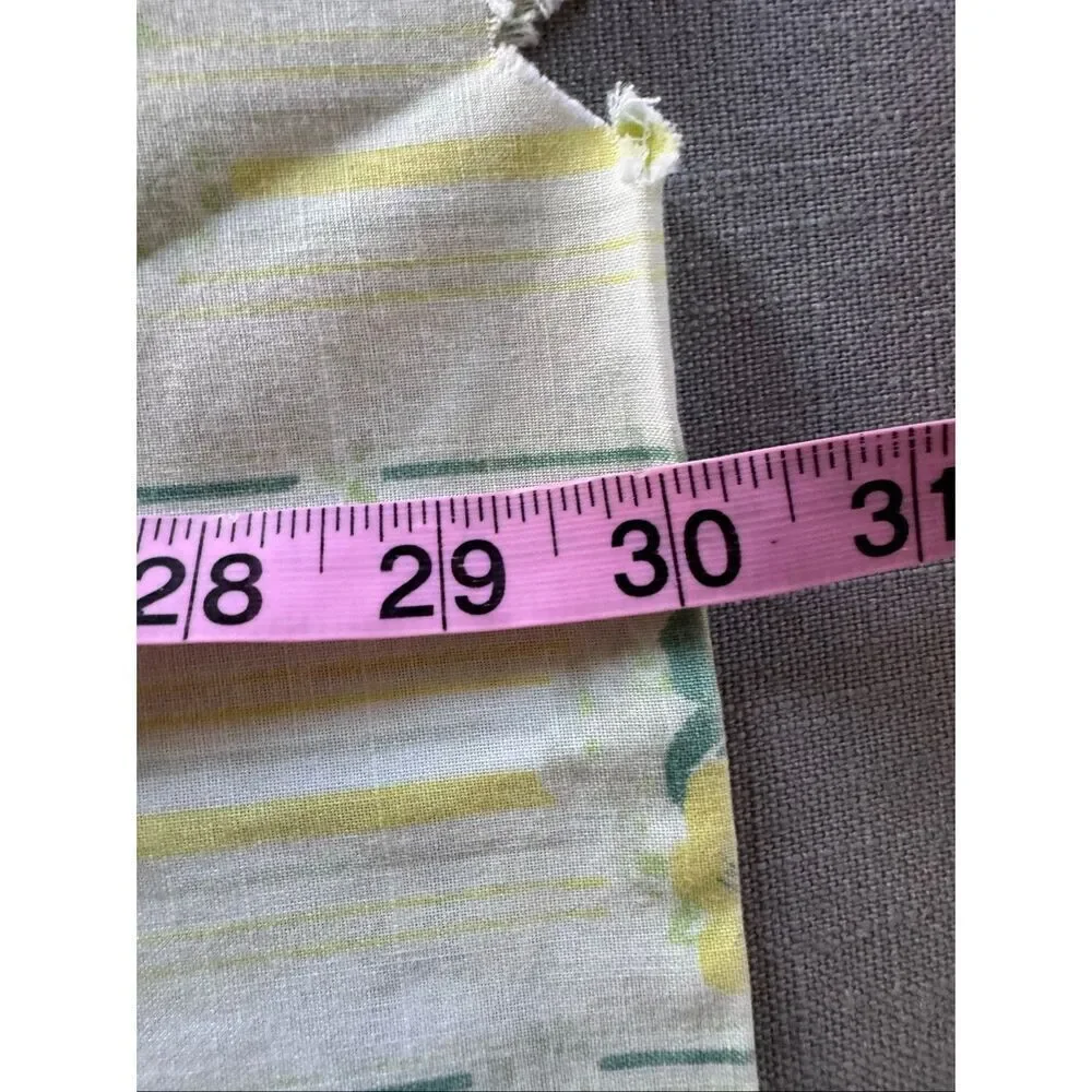 Vintage cream pastel green 70s standard pillowcase floral retro